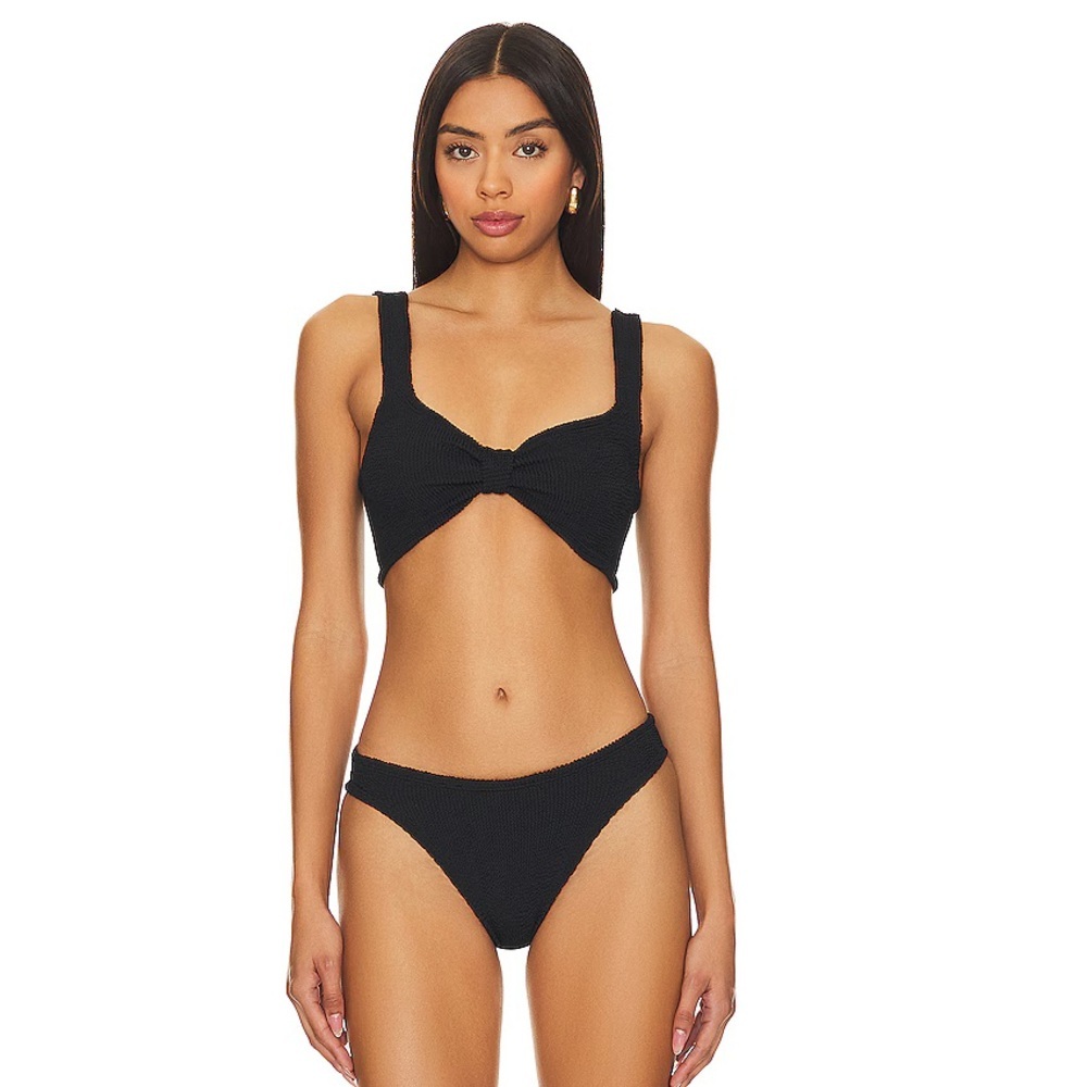 Hunza G Bonnie 2pc Bikini Set Black Swimwear OS NWT 255$ - Picture 6 of 12